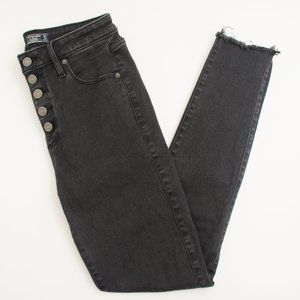 Abercrombie & Fitch High Rise Super Skinny Ankle Jean in Black